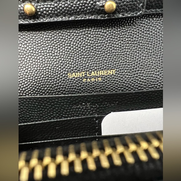 Saint Laurent Monogram Envelope Chain Matelasse Black Leather Cross Body Bag - Picture 11 of 11